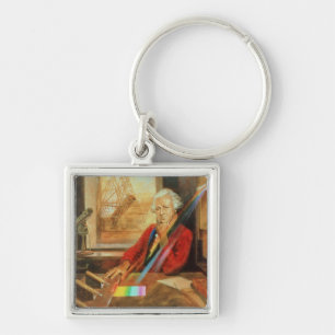 Herr William Herschel Fyrkantig Silverfärgad Nyckelring
