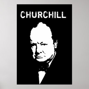 Herr Winston Black and White Poster