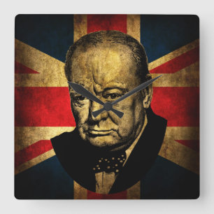 Herr Winston Churchill Fyrkantig Klocka