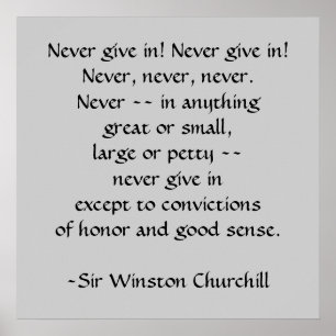 Herr Winston Churchill Quotation by SRF Poster