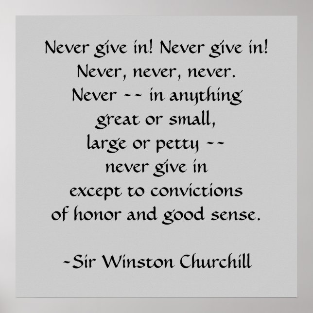 Herr Winston Churchill Quotation by SRF Poster (Framsidan)