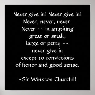 Herr Winston Churchill Quotation by SRF Poster