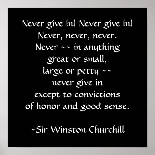 Herr Winston Churchill Quotation by SRF Poster (Framsidan)
