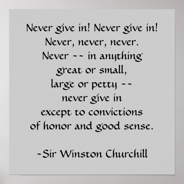 Herr Winston Churchill Quotation by SRF Poster (Framsidan)