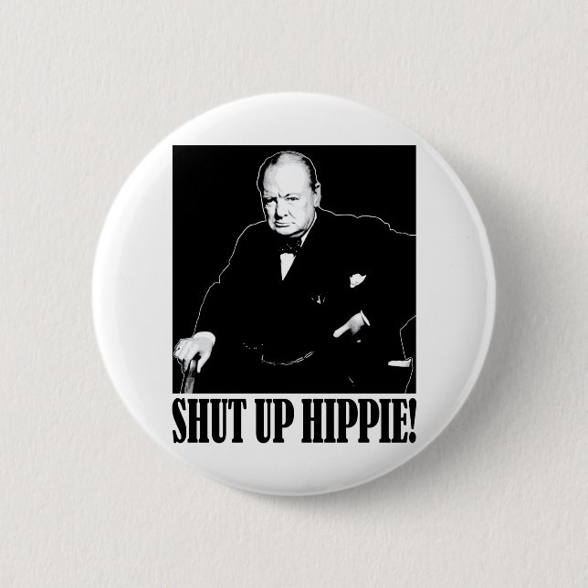 Herr Winston Churchill säger "Håll käften". Knapp (Framsida)