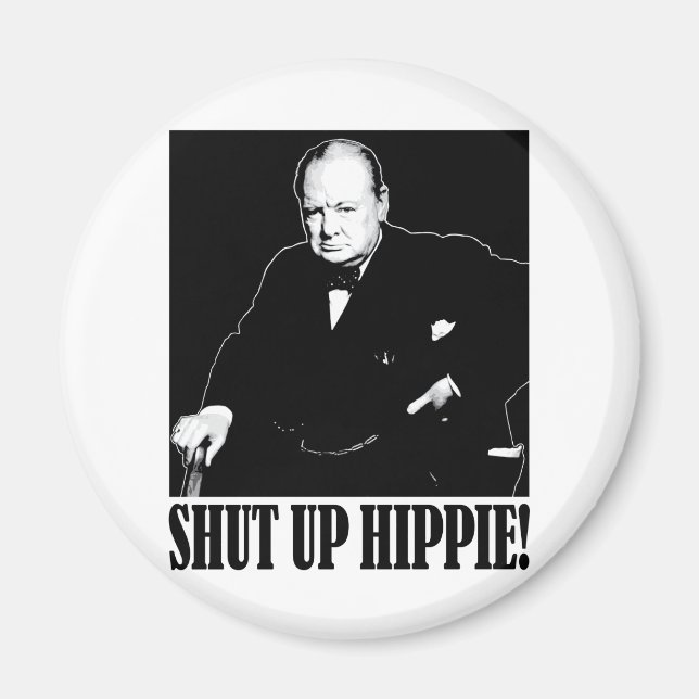 Herr Winston Churchill säger "Håll käften". Magnet (Framsidan)