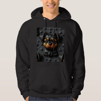Herr XL Hoodie Svart Valp Hund