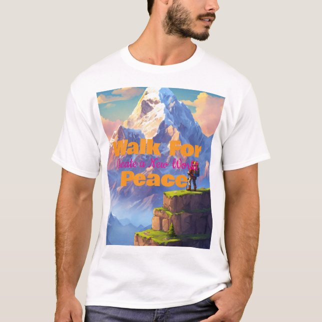 Herr XL ”Walk For Peace” T-shirt för avslappnad kl (Framsida)