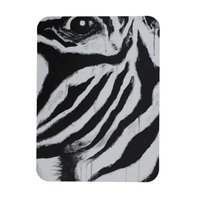 Herr Zebra Djur Vilda Djur Abstrakt Originell Kons Magnet (Vertikal)