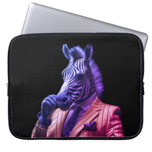 Herr Zebra på en 15" neopren laptop elektronikväsk Fodral