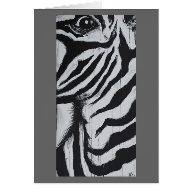 Herr Zebras Vilda Afrikanska Savann Konstkort Hälsningskort (Framsidan)