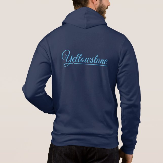Herr Zip Hoodie-Yellowstone T Shirt (Baksida)