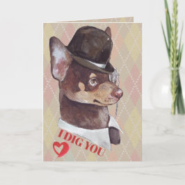 Herrar Chihuahua Hund Jag gillar dig Helgkort