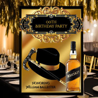 Herrar Hatt Käpp Whiskey Guld Svart Födelsedag