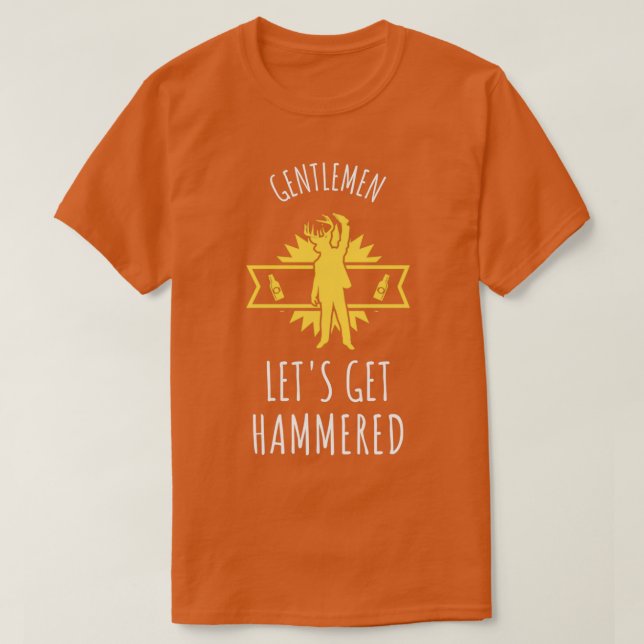 Herrar låt oss få hammaren Sängkantsfest 2 T Shirt (Design framsida)