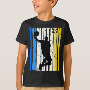 Herrar pojkar basket 14-årsdag för sportfans t shirt