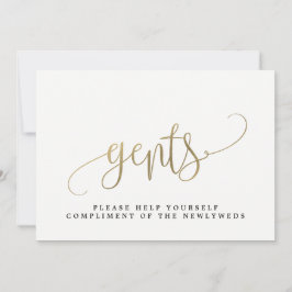 Herrarnas bröllopsbadrumsskylt - Vacker kalligrafi