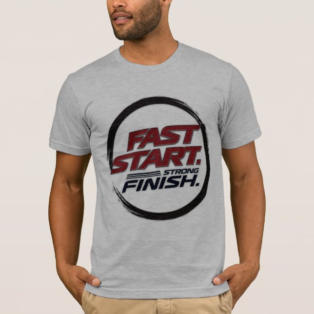 Herrarnas snabba start starka slut atletiska tävli t shirt (Framsida)