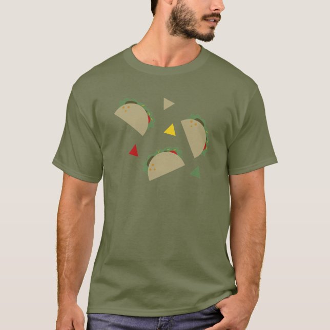 Herrarnas Taco-fest Personaliserade Fiesta-tacos T Shirt (Framsida)