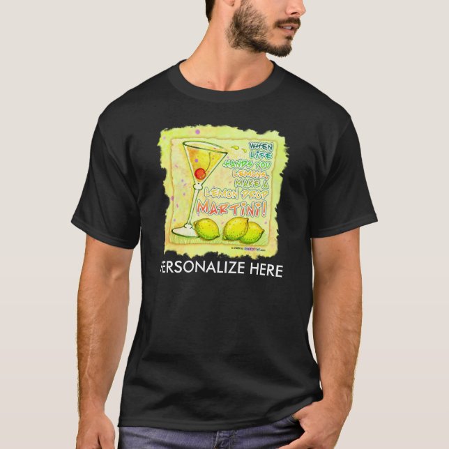 Herrars mörka t-shirts - Lemon Drop Martini (Framsida)
