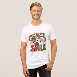 Herrars söta firande jul tomte leende TriBlen T Shirt