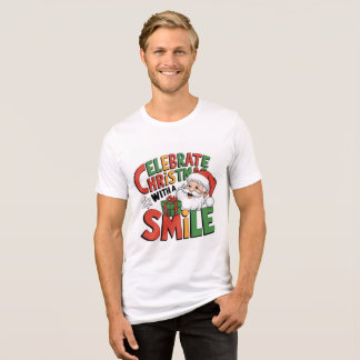 Herrars söta firande jul tomte leende TriBlen T Shirt