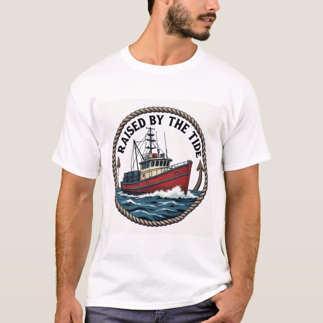 Herrbas "Upplyft av tidvattnet" grafisk t-shirt (Framsida)