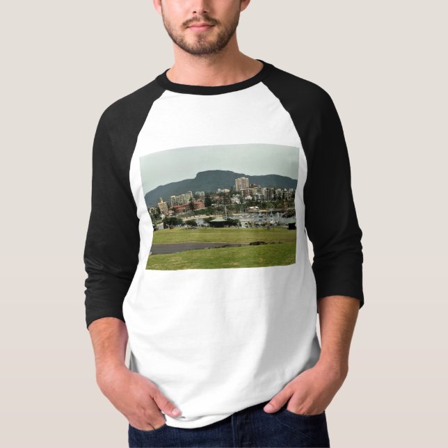 Herrbaserad 3/4-ärmad raglan t-shirt (Framsida)