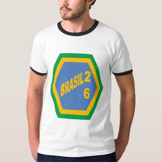 Herrbasrundhalsad t-shirt BRASIL 26 (Framsida)