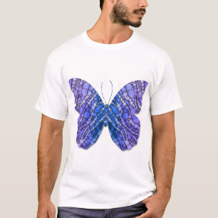 Herrblå lila fjärilsgrafisk t-shirt - Vibr