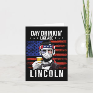 Herrdagskryddat drickande som Abe Lincoln 4:e juli Kort