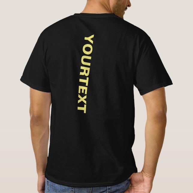 Herrdubbel Sided Front Bakre Tryck Stor Text Tecke T Shirt (Baksida)