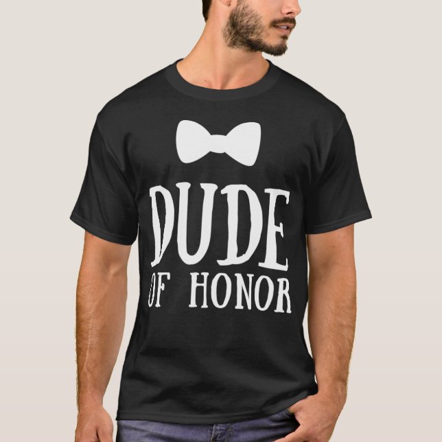 Herre Funny Bröllop Bow Tie Graphic T Shirt (Framsida)