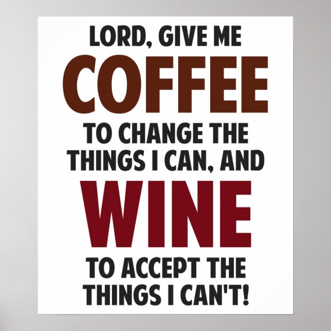 Herre, Ge, kaffe och Vin Poster (Framsidan)
