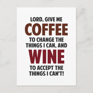 Herre, Ge, kaffe och Vin Vykort
