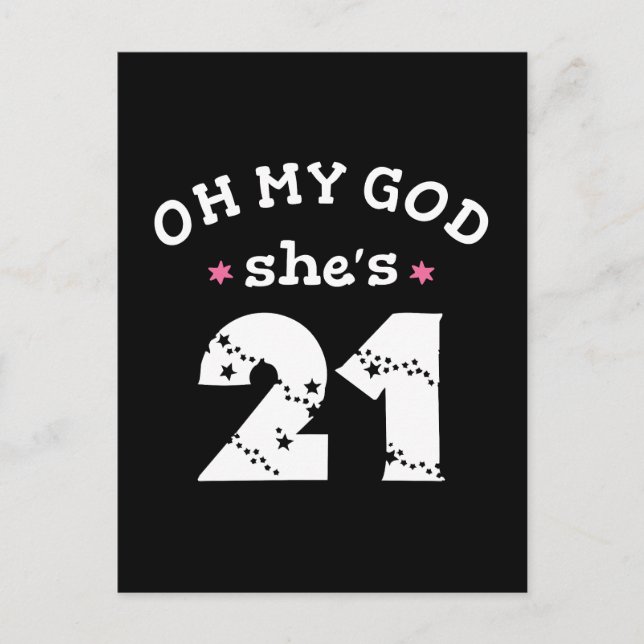 Herre gud hon är 21 år vykort (Framsida)