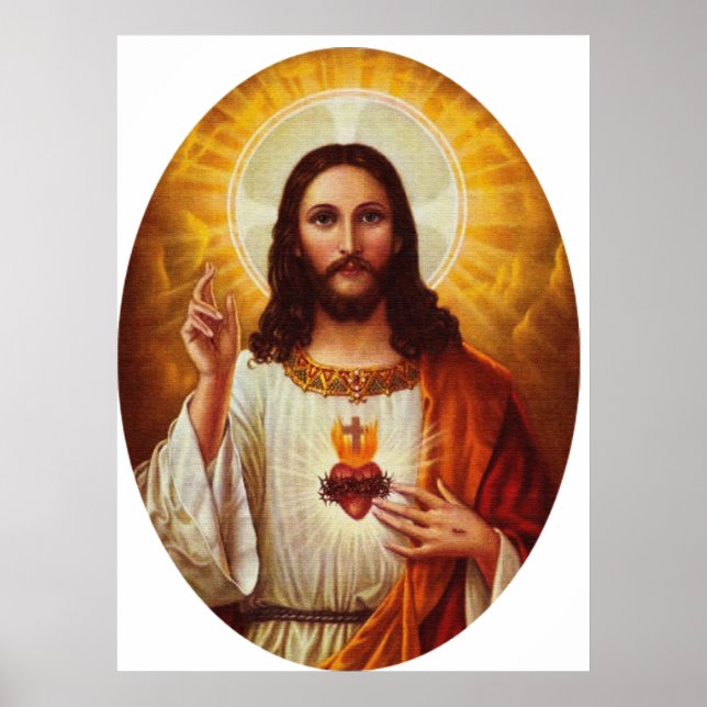Herre Jesus Kristus och Helig Heart Poster (Framsidan)