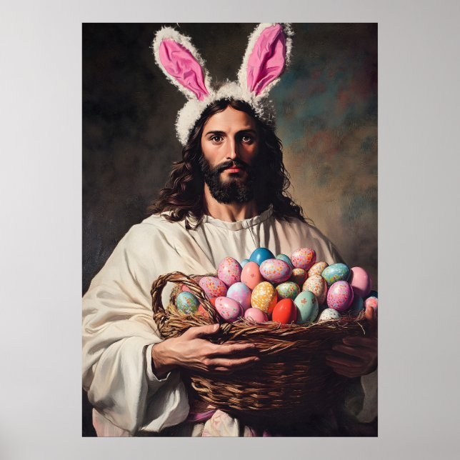 Herre Jesus Kristus Påskhare Öron Meme Poster (Framsidan)