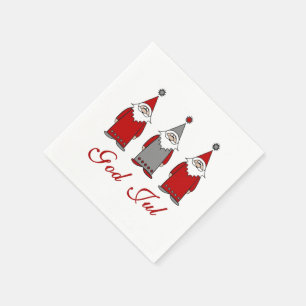 Herre Jul  Cute Funny Tomten Norsk jul Pappersservett