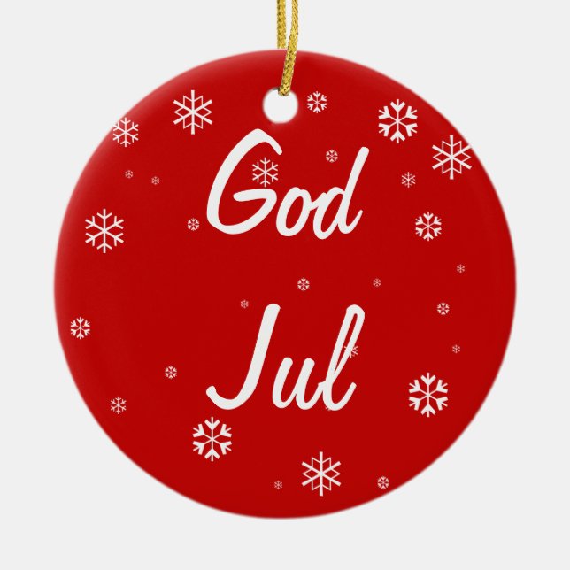 Herre Jul Snöflingor Julgransprydnad Keramik (Framsidan)