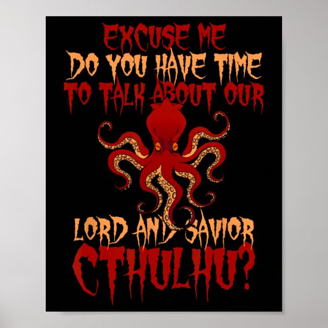 Herre och Savior Cthulhu Octopus vill prata i hall Poster (Framsidan)