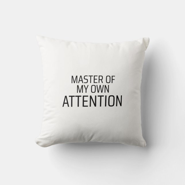 Herre Över Min Egen Uppmärksamhet Minimalistisk Sk Kudde (Framsida)