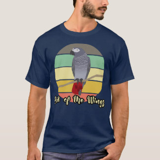 Herre Vingar African Grått Parrot Älskare och Pe T Shirt