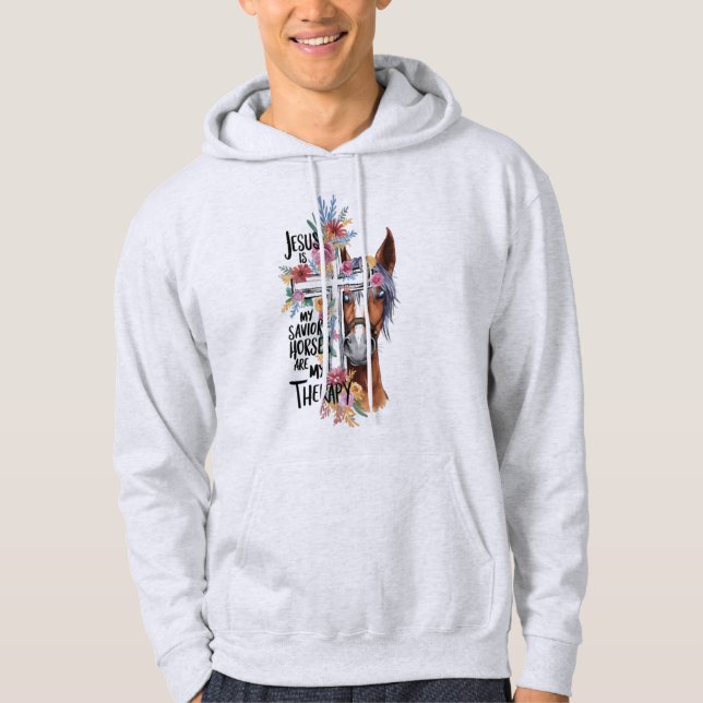 Herregud, är mina vildhästar min terapi? hoodie (Framsida)