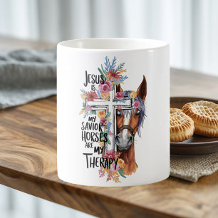 Herregud, är mina vildhästar min terapi? kaffemugg