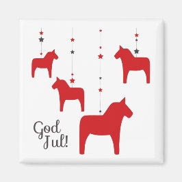 Herregud! Dala Horse Magnet