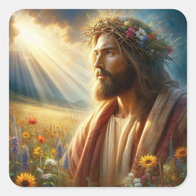 Herregud! Fyrkantigt Klistermärke (Framsida)