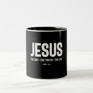 Herregud hur sanningen John 14:6 Christian Quote Två-Tonad Mugg