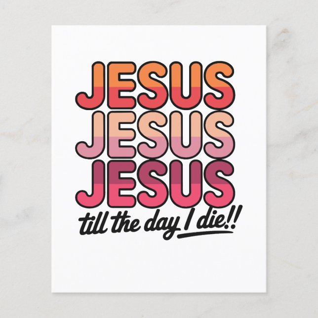 Herregud, Jesus tills jag dör Flygblad (Framsidan)