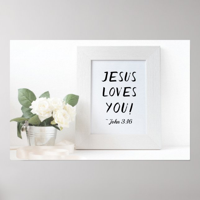 Herregud Kärlek! John 3:16, skriptreferens Poster (Framsidan)